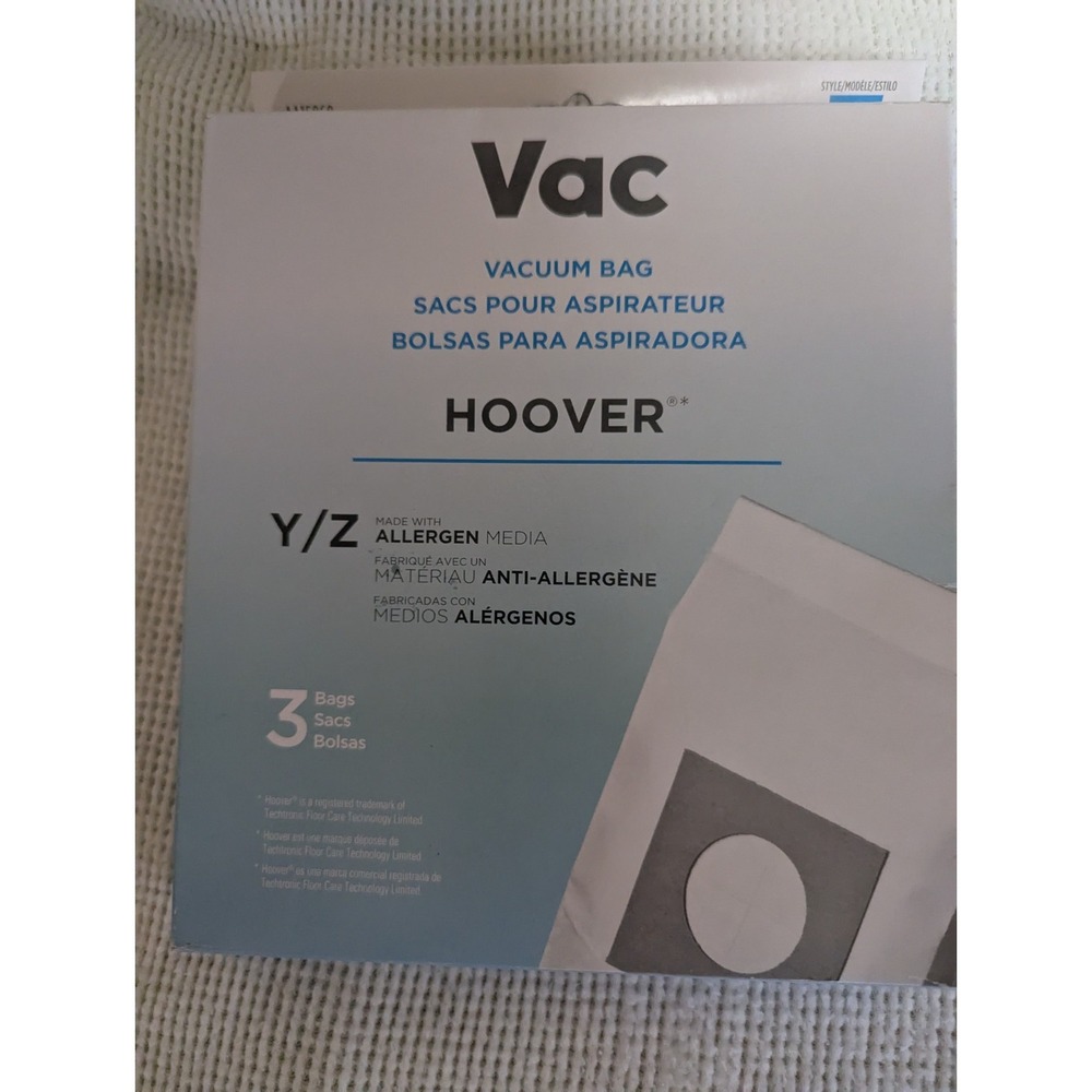 Hoover Vac Vacuum Bags Box Of 2 New Y / Z